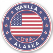 Sticker Wasilla Alaska, Wasilla (Devant)