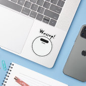 Sticker Wassup ! - Expression joueuse et joyeuse (Ordinateur portable avec iPhone)