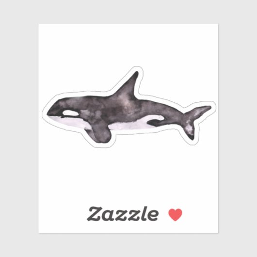Sticker Watecolor Orca Whale (Feuille)