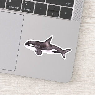 Sticker Watecolor Orca Whale