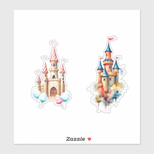 Sticker watercolor castle  (Feuille)