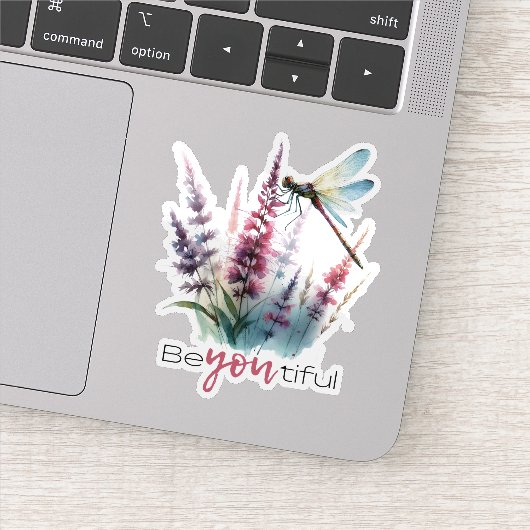 Sticker Watercolor Dragonfly Wildflower Aesthetic (Détail)