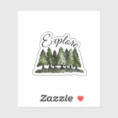 Sticker Watercolor Forest Mountain Explorez (Feuille)