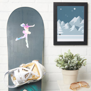 Sticker Watercolor Ice Skating Girl