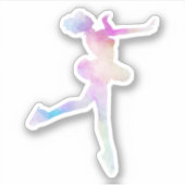 Sticker Watercolor Ice Skating Girl (Devant)