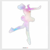 Sticker Watercolor Ice Skating Girl (Feuille)