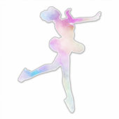 Sticker Watercolor Ice Skating Girl (Devant)