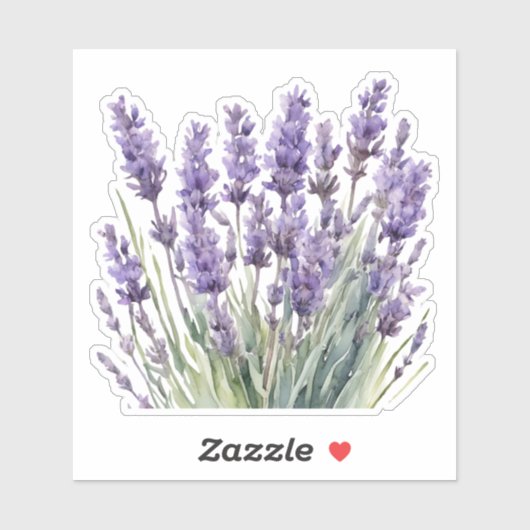 Sticker Watercolor Wild Lavender étanche (Feuille)