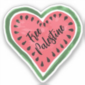 Sticker Watermelon Heart "Free Palestine" (Recto)