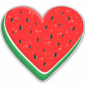 Sticker Watermelon Heart Valentine's Day Free Palestine (Devant)