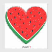 Sticker Watermelon Heart Valentine's Day Free Palestine (Feuille)