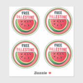 Sticker Watermelon Palestine Free Colorfull (Feuille)