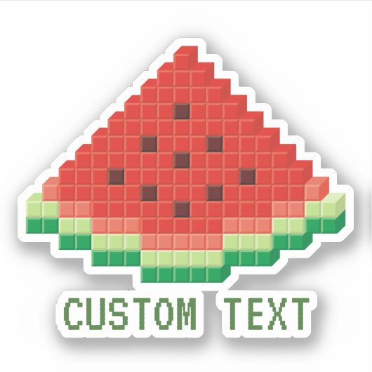 Sticker Watermelon Pixel Art (Devant)
