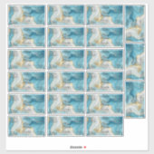 Sticker Waterproof Blue Gold Foil Cosmetics Bottle Label (Feuille)