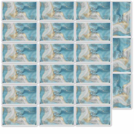 Sticker Waterproof Blue Gold Foil Cosmetics Bottle Label (Devant)