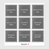Sticker Waterproof Holiday Hot Chocolate Bar Jar Labels (Feuille)