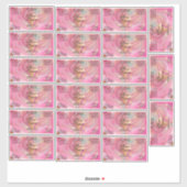 Sticker Waterproof Pink Gold Glitter Dropper Bottle Label (Feuille)