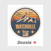 Sticker Waterville, Iowa (Feuille)