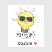 Sticker Watts Up Funny Light Bulb Pun (Feuille)