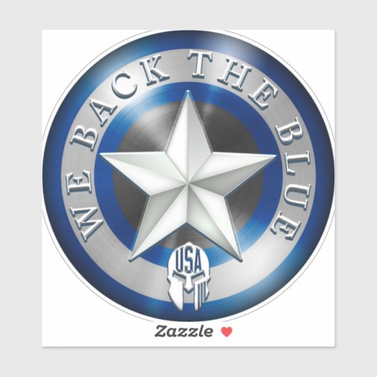 Sticker "We Back the Blue" Custom-Cut Transparent Vinyl (Feuille)