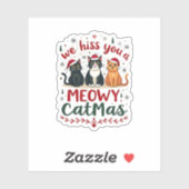 Sticker We Hiss You A Meowy Catmas Funny Cat Christmas Ugl (Feuille)