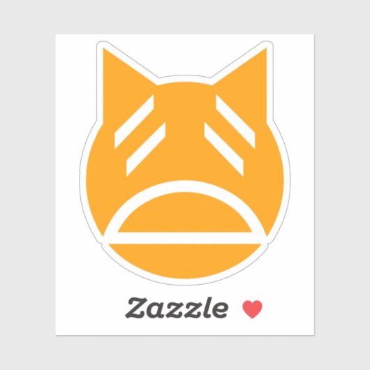 Sticker Weary Emoji Cat (Feuille)