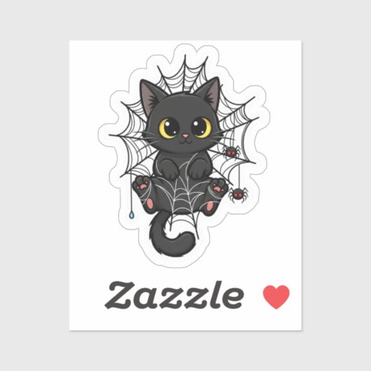 Sticker Web Cat & Spider (Feuille)