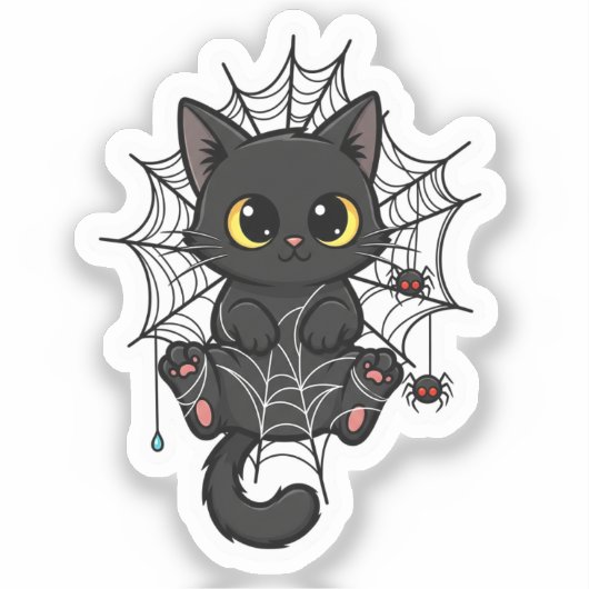 Sticker Web Cat & Spider (Recto)