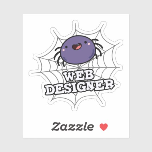 Sticker Web Designer Funny Spider Pun (Feuille)