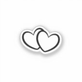 Sticker Wedding Bride Groom Double Heart Temporary Tattoo (Recto)