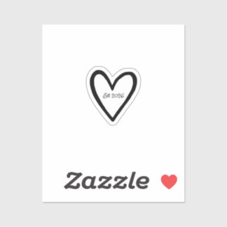 Sticker Wedding Heart Outlined Bride Groom