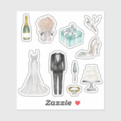 Sticker Wedding planner de chambre de mariée blanche amusa (Feuille)