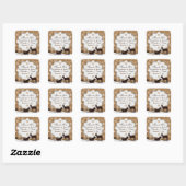 Sticker Wedding shower de Burlap Rustique, Snowfla (Feuille)