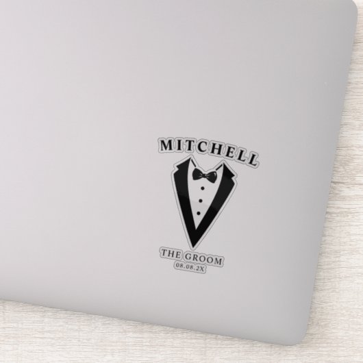 Sticker Wedding Tuxedo Personalized The Groom (Détail)