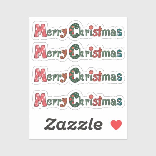 Sticker Weihnachtswunsch (Feuille)