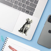 Sticker Weimaraner (Ordinateur portable avec iPhone)