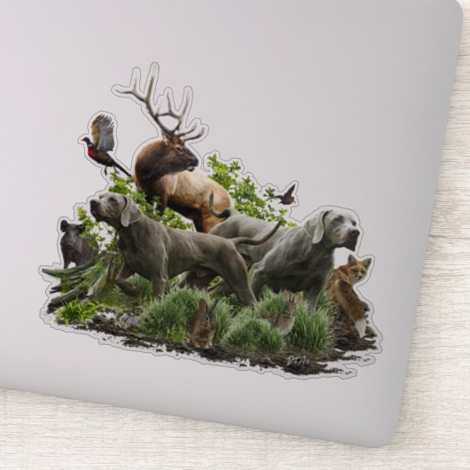 Sticker Weimaraner, "Fantôme Gris" (Détail)