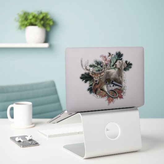 Sticker Weimaraner "Grey Ghost" (Ordinateur portable sur le bureau)