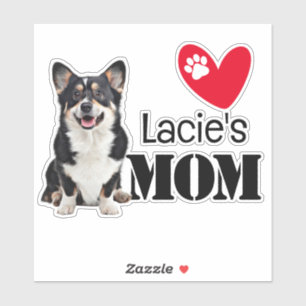 Sticker Welsh Corgi Maman personnalisée