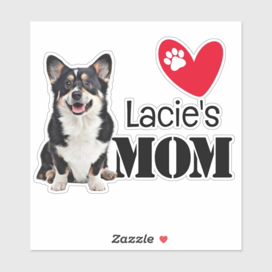 Sticker Welsh Corgi Maman personnalisée (Feuille)