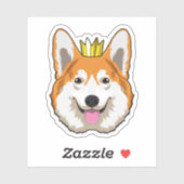Sticker Welsh corgi with Crown (Feuille)