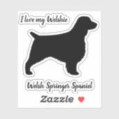 Sticker Welsh Springer Spaniel Silhouette Chien race (Feuille)
