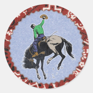Sticker West Cowboy Wild Round Up Western