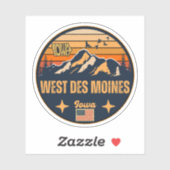 Sticker West Des Moines, Iowa (Feuille)