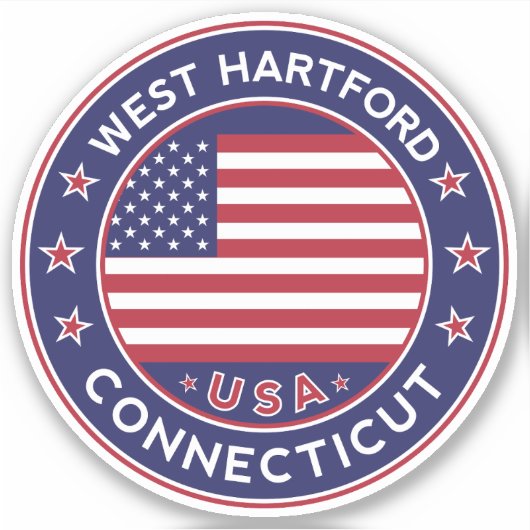Sticker West Hartford Connecticut, West Hartford (Devant)