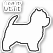 Sticker West Highland White Terrier Silhouette Westie Chie (Devant)