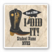 Sticker Western Cowboy Boot - Graduation (Recto)