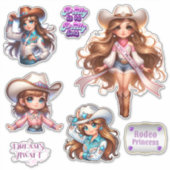 Sticker Western Cowgirl Rodeo Princesse 1 (Devant)