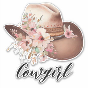 Sticker Western Floral Cowgirl Casquette
