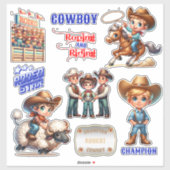 Sticker Western Rodeo Cowboy Événements d'équitation pour  (Feuille)